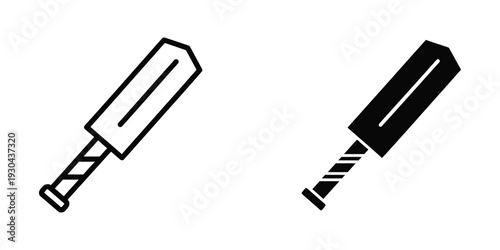Cricket Bat Sports Equipment Vector Icon Commercial Use