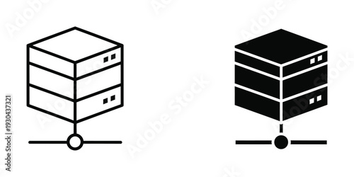 Server Rack Data Storage Network Icon