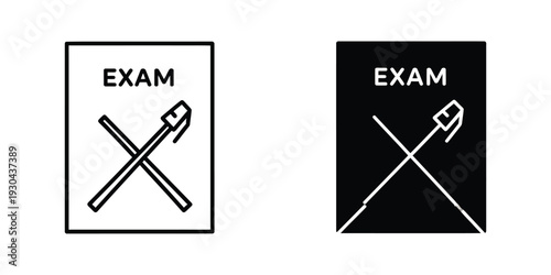 Exam Paper Crossed Pens Rejected Test Assessment