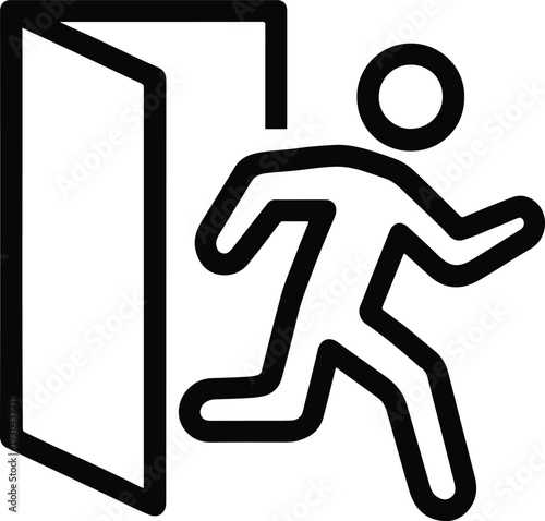 Running man exit emergency sign safety escape