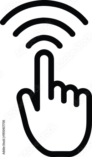 Hand touch interaction screen digital technology click