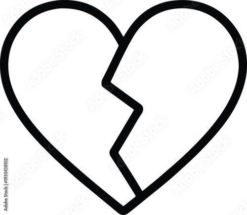 Broken heart emotion health mental care symbol