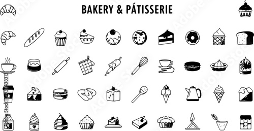 Bakery and Patisserie Icons Collection.