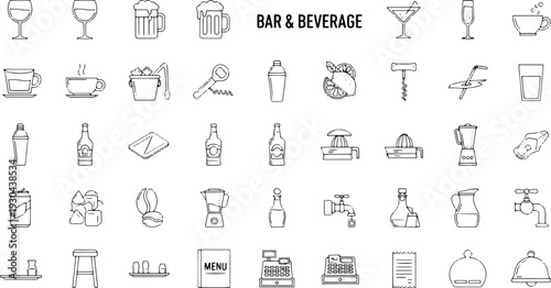 Collection of Bar and Beverage Icons.