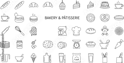 Collection of Bakery and Patisserie Icons.