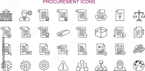 Collection of Procurement Icons in Simple Design.