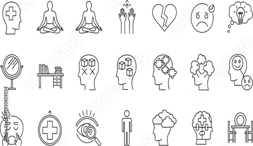 Set of professional global business teamwork and corporate community icons including people connection collaboration leadership management hierarchy handshake partnership and creative group idea,