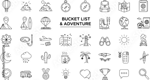 Collection of Travel and Adventure Icons.
