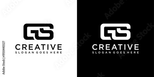 GS or SG initial letter logo design vector