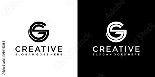 GS or SG initial letter logo design vector