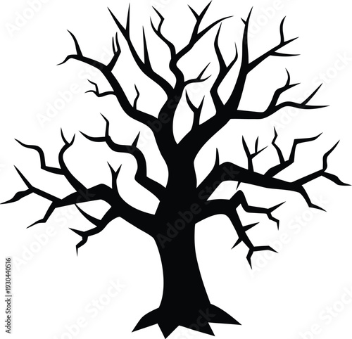 Bare  tree silhouette vector