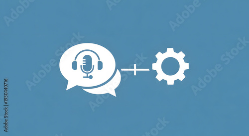 Podcast microphone and gear icon