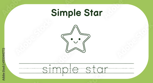 Cute Simple Star Drawing for Kids Learning and Education