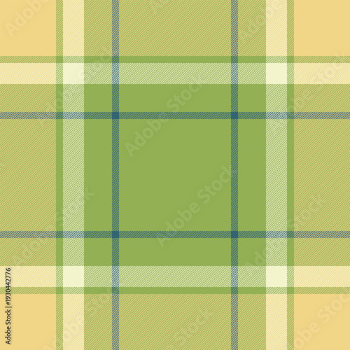 Christmas card background vector seamless, baby tartan textile pattern. Scottish plaid fabric texture check in lime and amber colors.