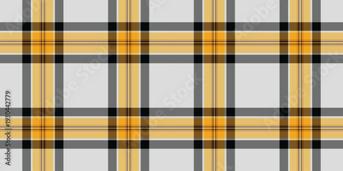 Amazing plaid textile fabric, present pattern check vector. Sensual background tartan seamless texture in amber and dim gray colors.