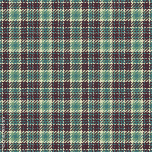 Guy plaid seamless tartan, golf texture fabric textile. Decoration pattern background check vector in dark and teal colors.