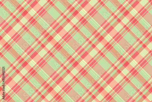 Upscale texture fabric tartan, glamor pattern check textile. Creative vector seamless plaid background in orange and light colors.