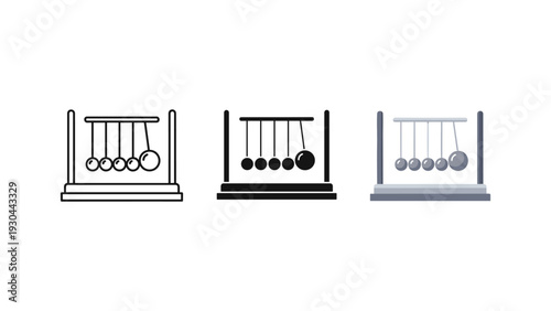 3D illustration of abstract voting or decision making process with pendulums and balls in minimalist design