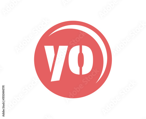 YO sport emblem or team logotype. Ball logo with a combination of Initial letter Y and O for balls shop, sports company, training, club badge.