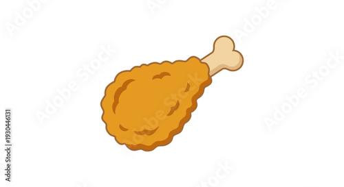 Cute fried chicken cartoon icon vector illustration. Food icon concept illustration, suitable for icon, logo, sticker, clipart
