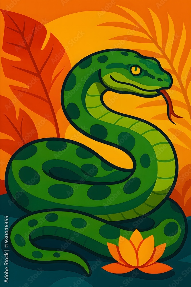 Obraz premium snake in the green