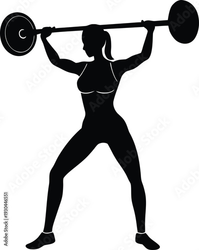 Female weightlifter silhouette