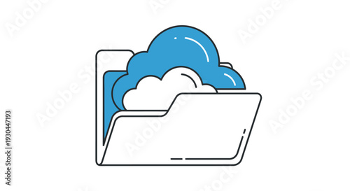 Cloud Storage Folder Icon Simple Design.