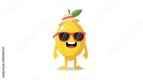 A cartoon lemon character wearing sunglasses and a hat.