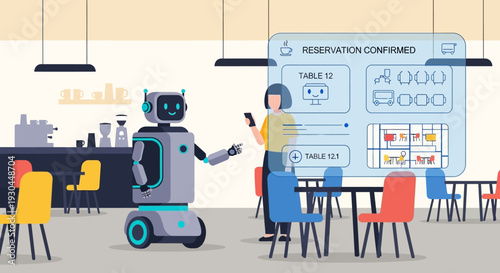 Restaurant Reservation System with Robot and Human Interaction.