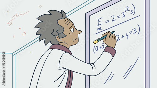 Mathematics professor solving a complex problem.