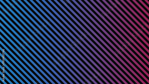 Captivating diagonal stripes show a smooth color progression from bright blue through violet to a deep reddish pink