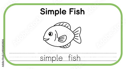 Simple Fish Drawing for Kids Learning to Write