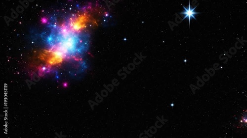 Vivid Colorful Nebula in Deep Space with Bright Stars and Cosmic Clouds for Astronomy and Space Exploration Themes