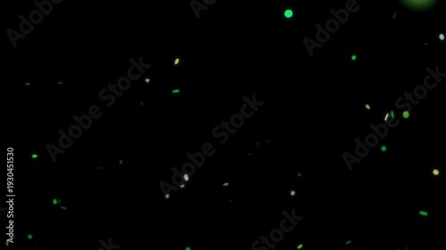 Colorful Confetti Explosion Animation with Floating Party Lights on Dark Background Perfect for Celebrations Events Festive Video Projects