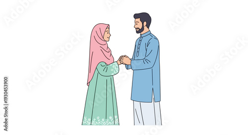 Man and Woman Holding Hands Together.