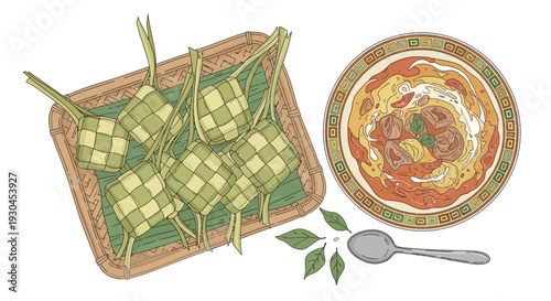 Traditional Southeast Asian Dumplings with Sauce.