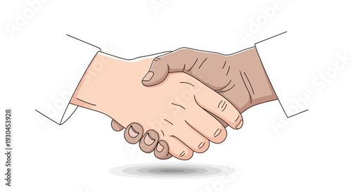 Handshake between two people in agreement.