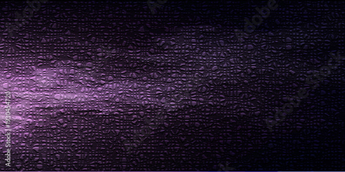 An abstract dark purple background with wispy smoke drifting over a textured black leather surface and grunge fabric material for a rough wall backdrop design