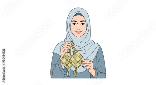 Woman Wearing Hijab Holding Dates Fruit.