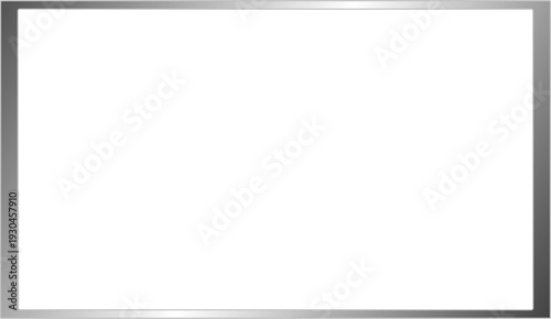 Minimalist silver metallic frame border with clean white center space