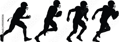 Golf silhouettes of male and female players, swing motion, follow-through stances, sports illustration, athletic golf technique, competitive game design elements