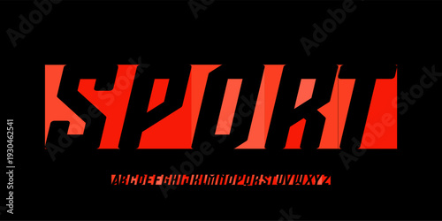 Sport Team Font Logo Alphabet Football Soccer Letter Set Modern Typography, Narrow Italic Typographic Design for Competition Title, High Headline, Type Symbol Logotype, Sports Fonts. Vector Typeface