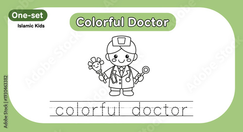 Cute Doctor Coloring Page for Kids: Learn & Play with Colorful Doctor Illustration