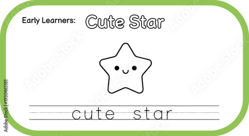 Cute Star Drawing for Kids Learning to Write - Early Learners Activity