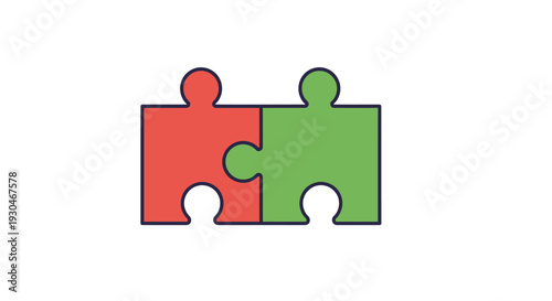Puzzle Pieces Connection Concept Illustration Symbolizing Teamwork Problem Solving Unity Strategy Business Collaboration and Matching Partnership Solution Idea