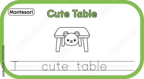 Montessori Cute Table Learning Activity for Kids - Tracing Letters
