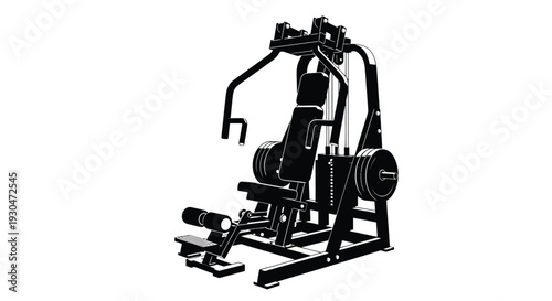 Black silhouette of a comprehensive gym weight training machine