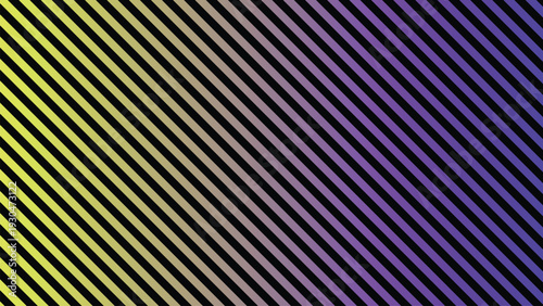 A vibrant visual showcases diagonal stripes with a striking gradient transitioning from bright yellow to deep purple