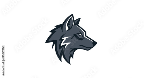 Stylized strong wolf head mascot logo illustration representing wilderness and power on an isolated white background.