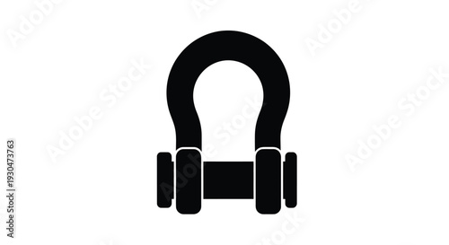 Black shackle isolated on a white background a strong connecting tool